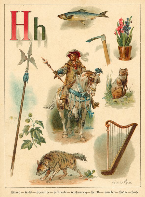Litera H (chromolitho) autorstwa Walter Zweigle