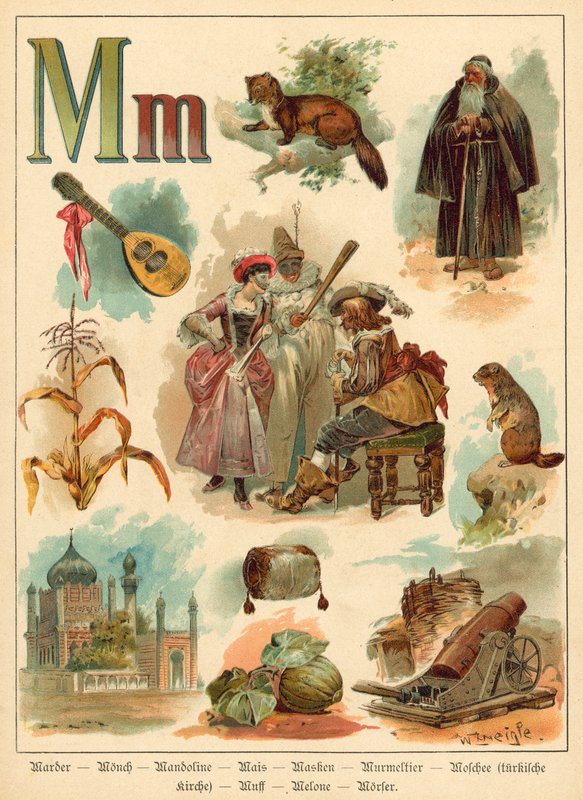Litera M (chromolitho) autorstwa Walter Zweigle