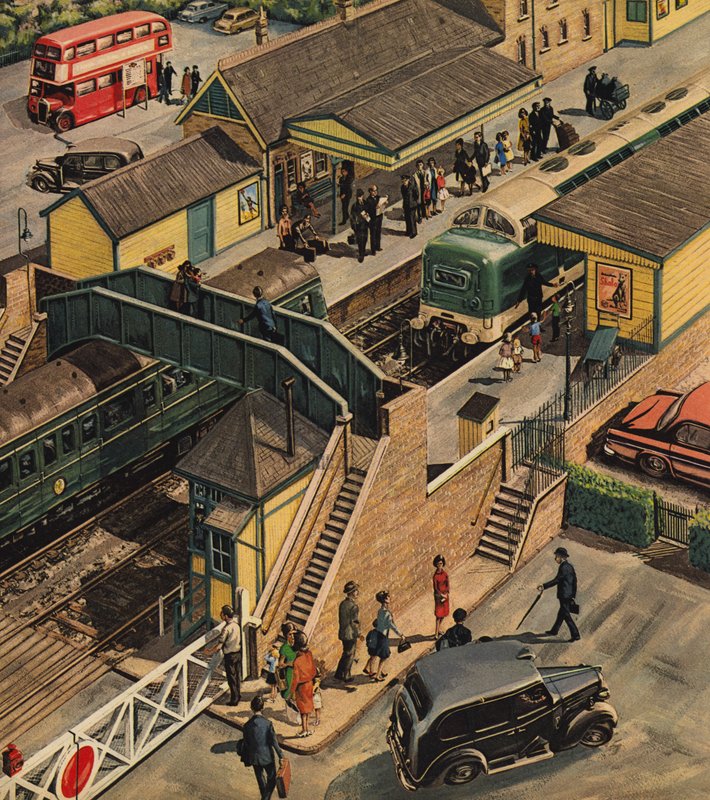 Stacja kolejowa, Anglia autorstwa Wilf (20th century) Hardy