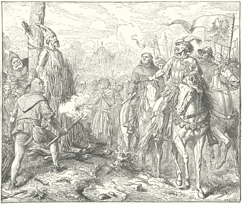 Egzekucja Jana Husa autorstwa Wilhelm Camphausen