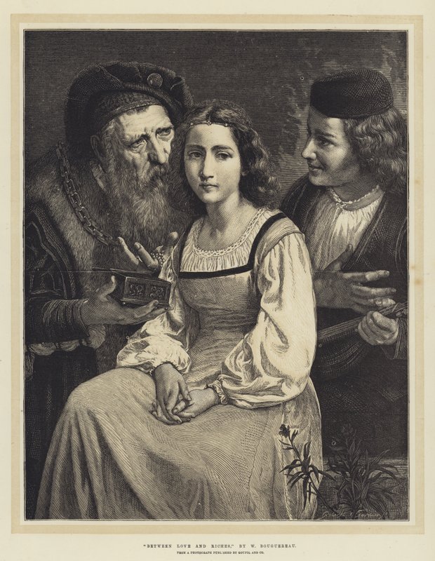 Między miłością a bogactwem autorstwa William Adolphe Bouguereau