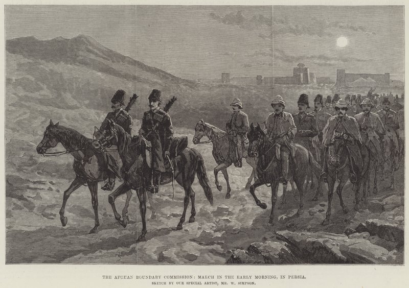 Afgańska Komisja Graniczna, Marsz wczesnym rankiem, w Persji autorstwa William Crimea Simpson
