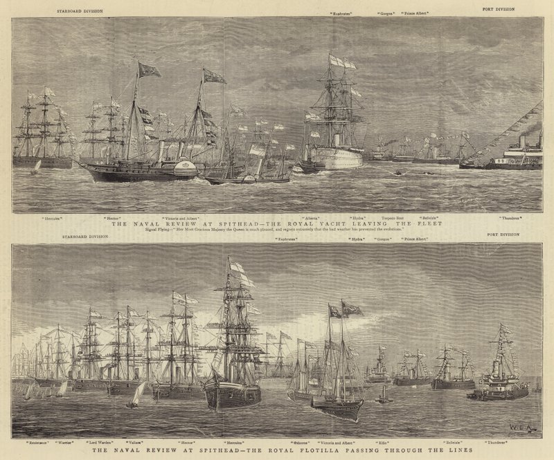 Przegląd marynarki wojennej w Spithead autorstwa William Edward Atkins