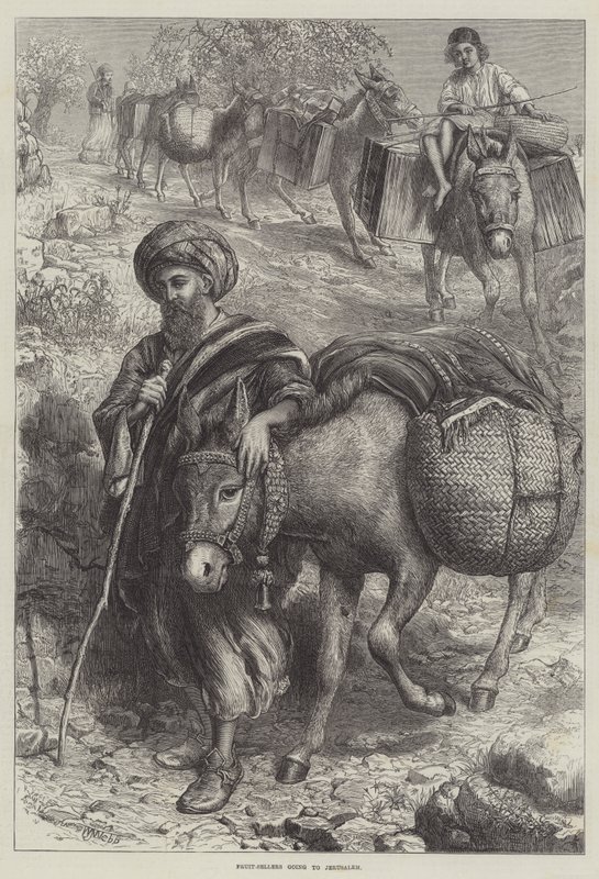 Sprzedawcy owoców udający się do Jerozolimy autorstwa William J. Webbe or Webb
