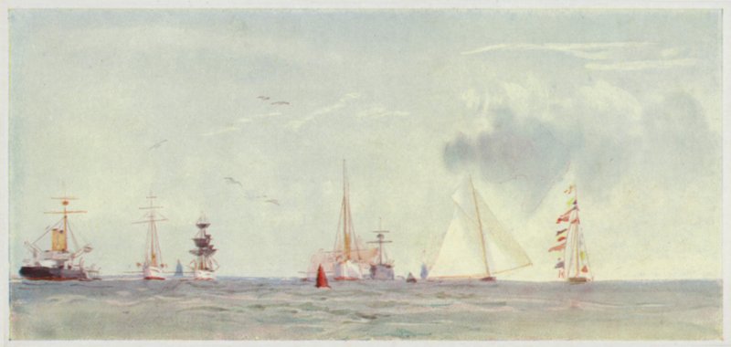 Cowes Roads, czas regat autorstwa William Lionel Wyllie