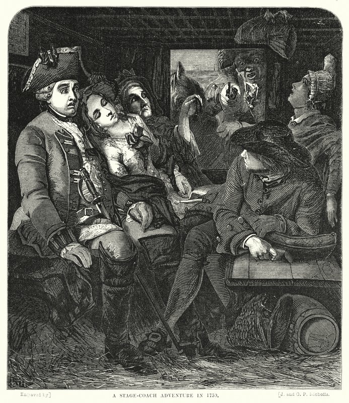 Przygoda z dyliżansem w 1750 r autorstwa William Powell after Frith