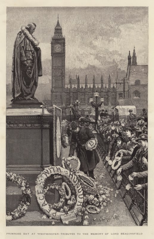 Primrose Day w Westminster, Tributes to the Memory of Lord Beaconsfield autorstwa William Small