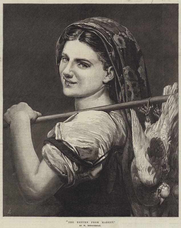 Powrót z rynku autorstwa William Adolphe Bouguereau