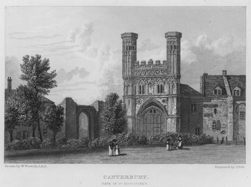 Canterbury, Brama św. Augustyna (rycina) autorstwa William (after) Westall