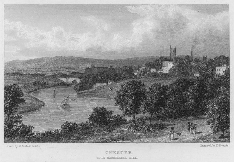 Chester, z Barrelwell Hill (grafika) autorstwa William (after) Westall