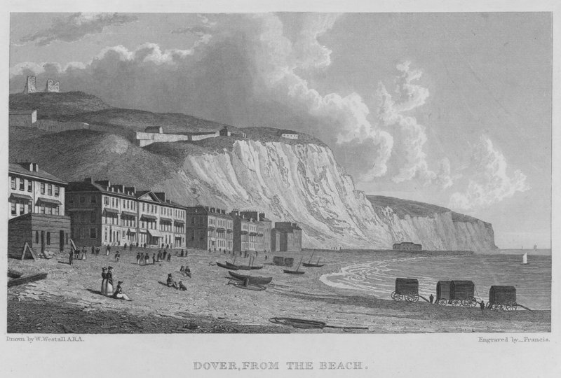 Dover, z plaży (grawerunek) autorstwa William (after) Westall