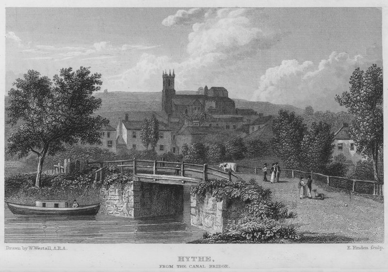 Hythe, z mostu nad kanałem (rycina) autorstwa William (after) Westall