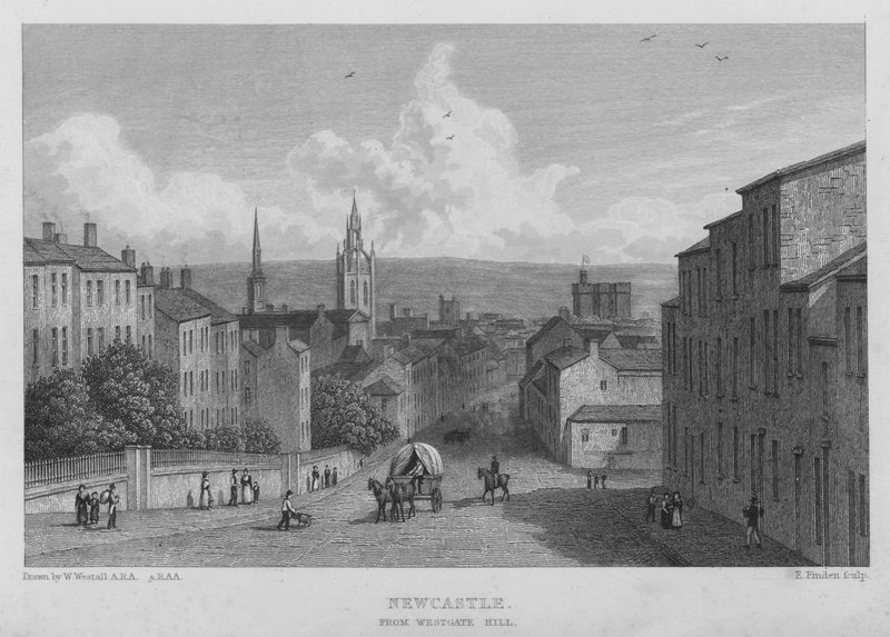Newcastle, z Westgate Hill (grawerowanie) autorstwa William (after) Westall
