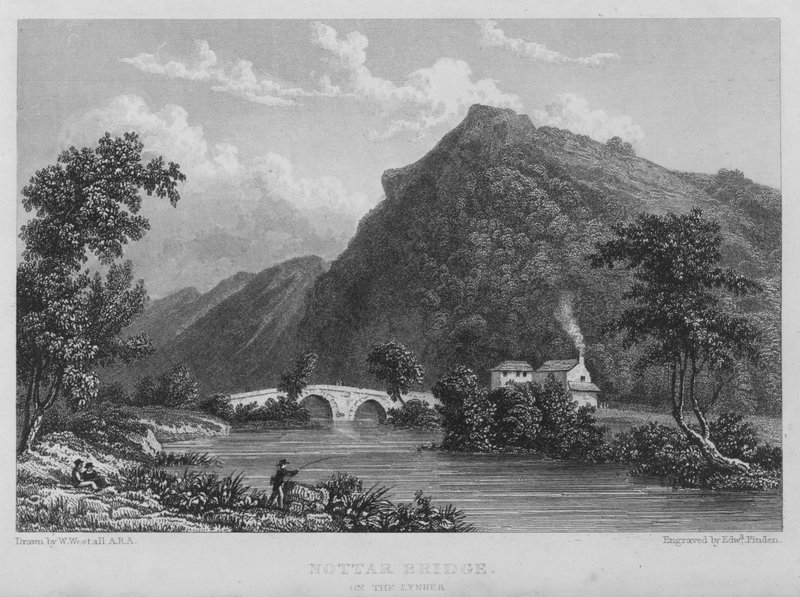 Nottar Bridge, na Lynher (grawerowanie) autorstwa William (after) Westall