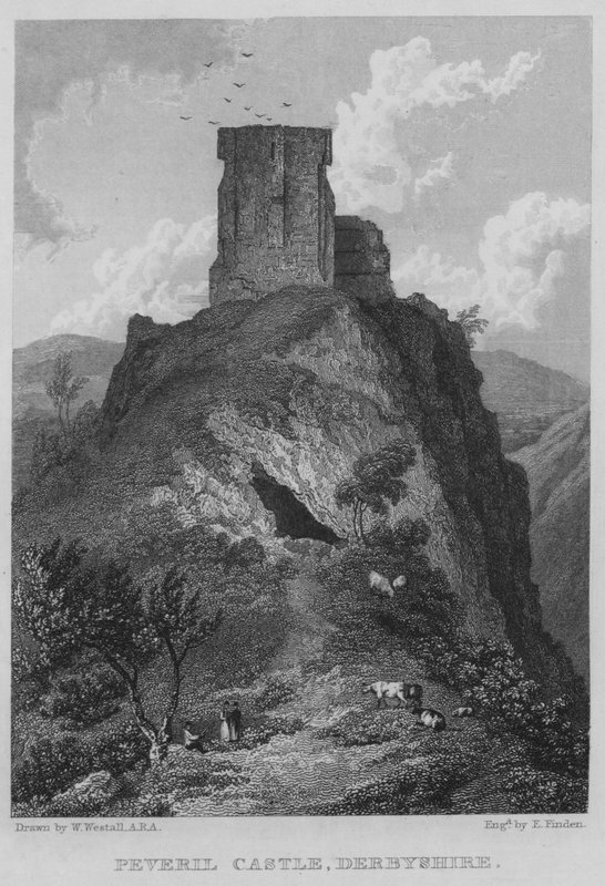 Zamek Peveril, Derbyshire (grafika) autorstwa William (after) Westall