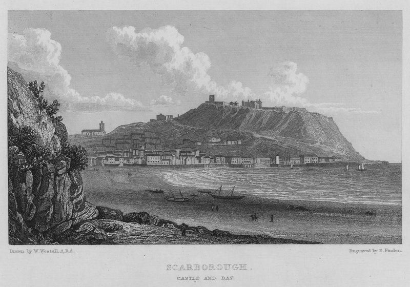 Scarborough, Castle and Bay (grawerowanie) autorstwa William (after) Westall