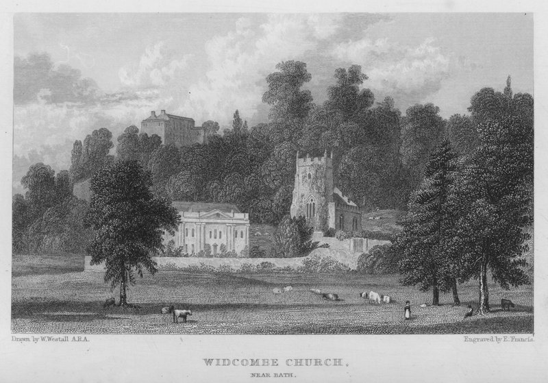 Kościół Widcombe, niedaleko Bath (rycina) autorstwa William (after) Westall