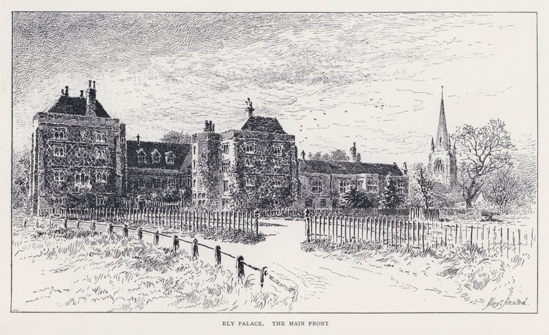 Pałac Ely, Front Główny (grafika) autorstwa William Alexander Ansted
