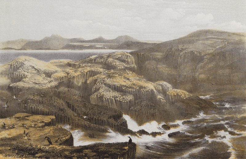Wyspa Staffa (chromolitho) autorstwa William Andrews Nesfield