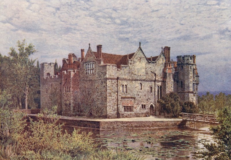 Zamek Hever (kolorowa litografia) autorstwa William Biscombe Gardner