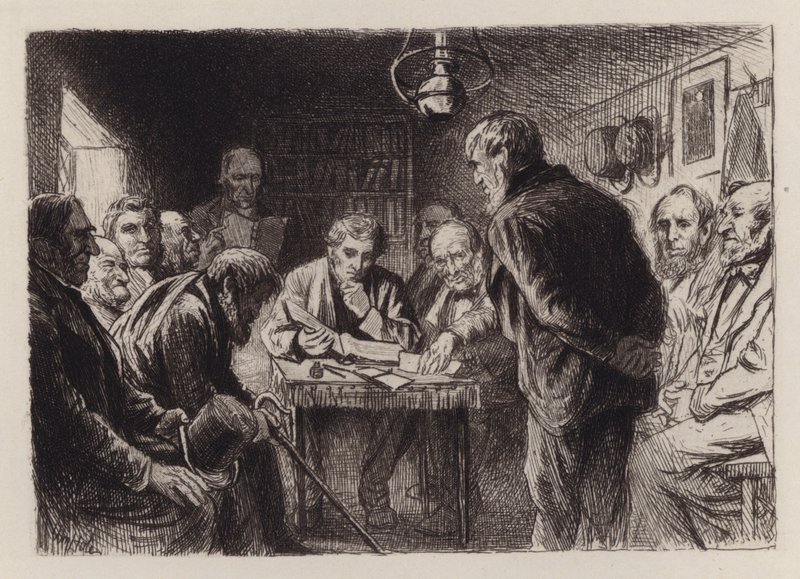 Sesja Kirka (grawerowanie) autorstwa William Brassey (after) Hole