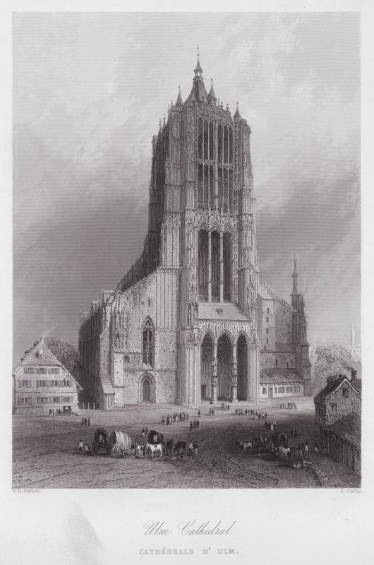 Katedra Ulm (rycina) autorstwa William H. Bartlett