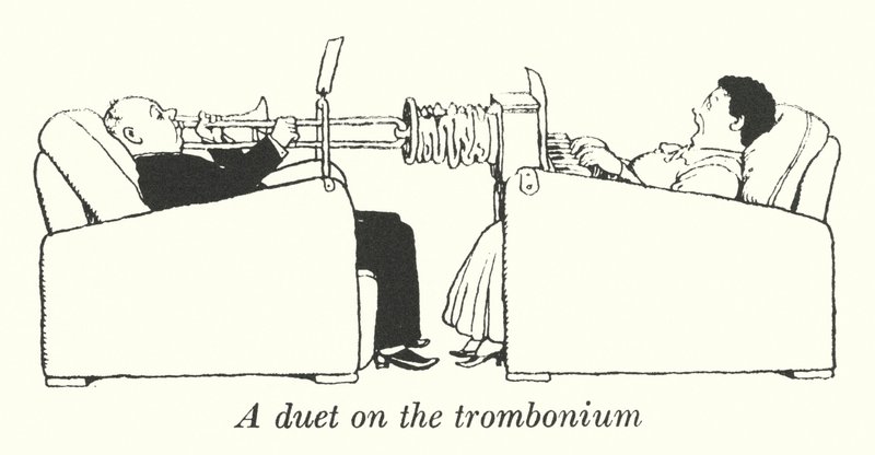 Duet na puzonie (lit) autorstwa William Heath Robinson