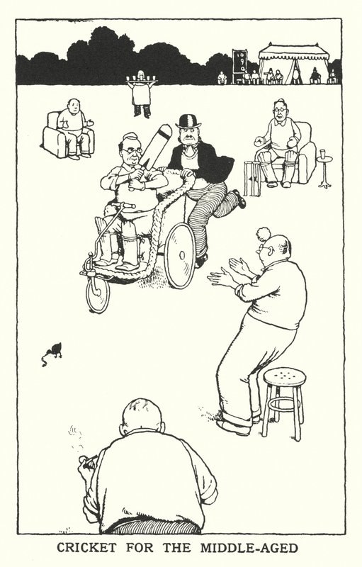 Krykiet dla osób w średnim wieku (lito) autorstwa William Heath Robinson