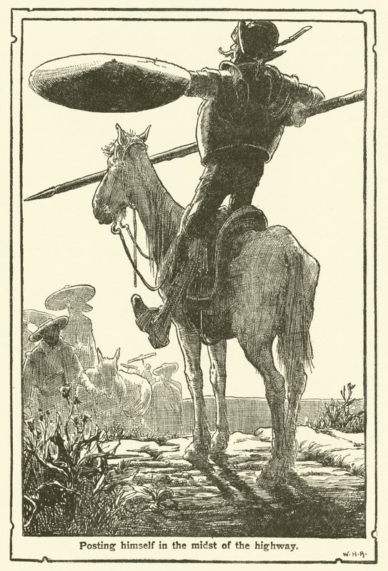 Ilustracja do Don Kichota (lito) autorstwa William Heath Robinson