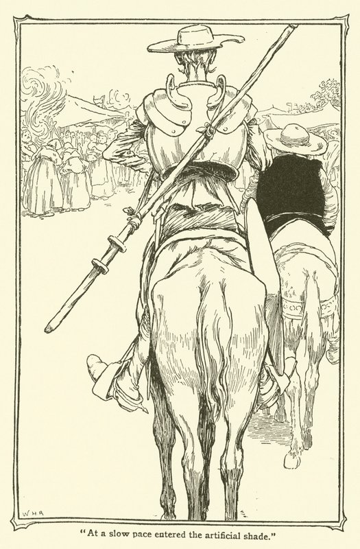 Ilustracja do Don Kichota (lito) autorstwa William Heath Robinson