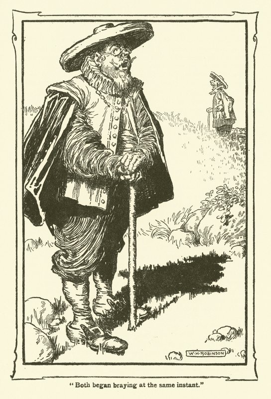 Ilustracja do Don Kichota (lito) autorstwa William Heath Robinson