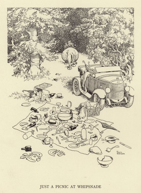 Po prostu piknik w Whipsnade autorstwa William Heath Robinson