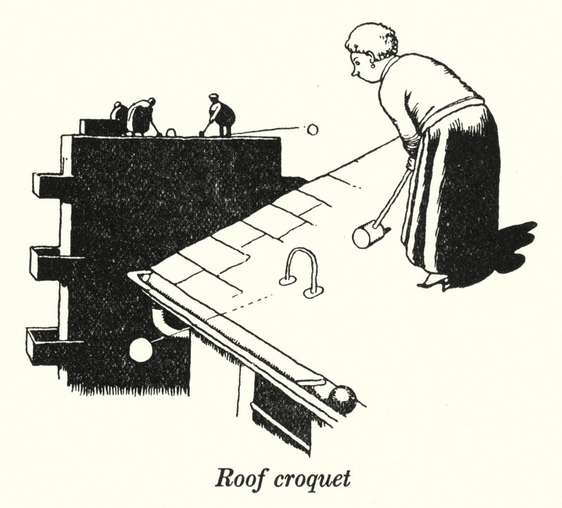 Krokiet dachowy (lito) autorstwa William Heath Robinson