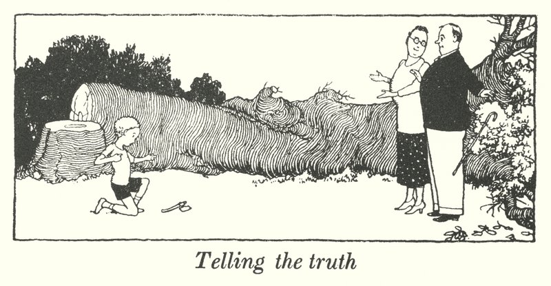 Mówiąc prawdę (lito) autorstwa William Heath Robinson