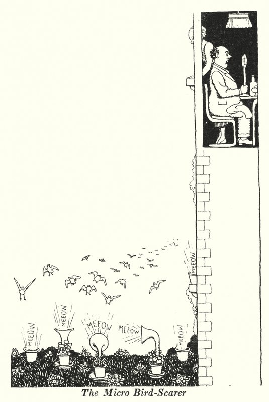 Mikroodstraszacz ptaków (lito) autorstwa William Heath Robinson