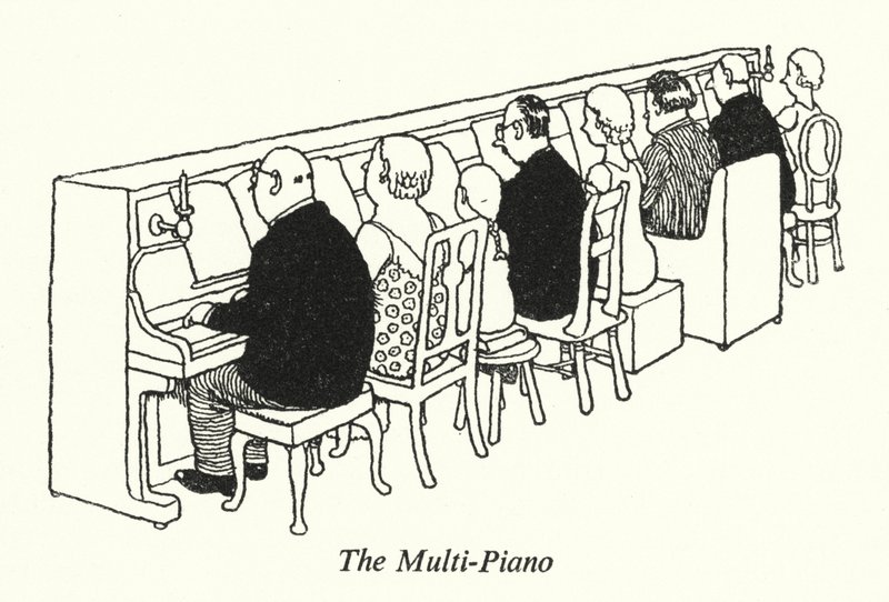 Multi-fortepian (lito) autorstwa William Heath Robinson