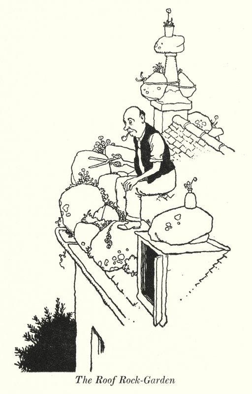 Ogród skalny na dachu (lito) autorstwa William Heath Robinson