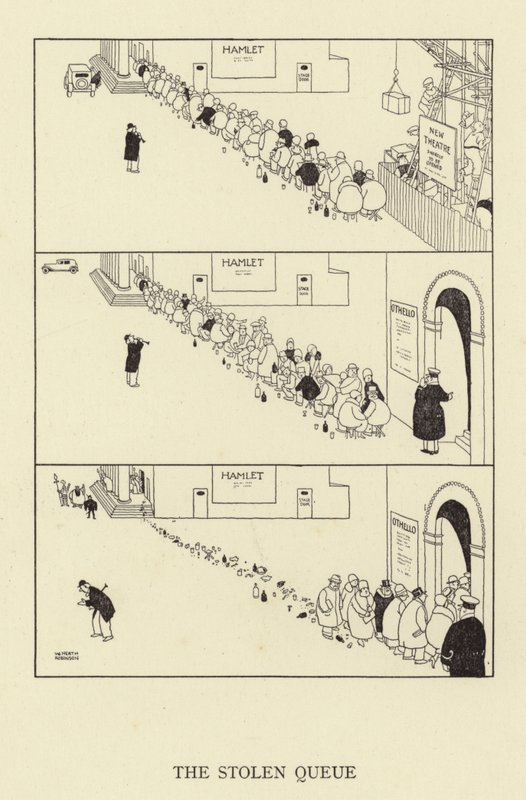 Skradziona kolejka autorstwa William Heath Robinson