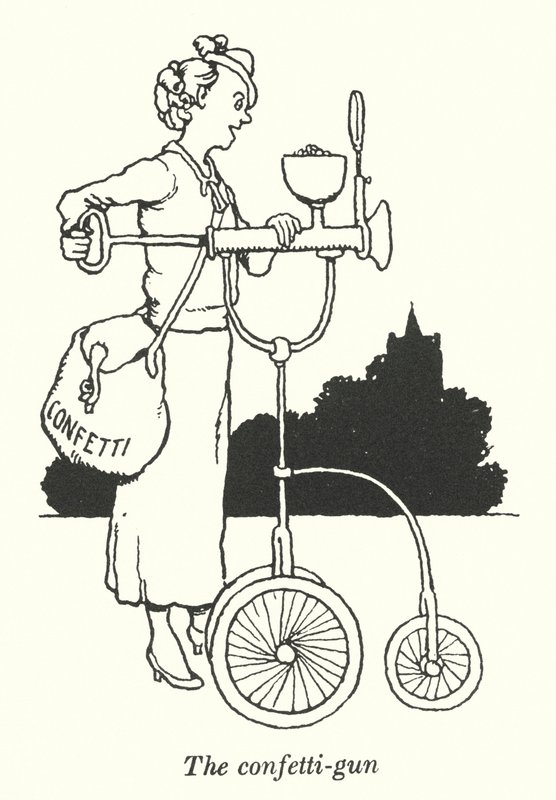 Pistolet do konfetti (lito) autorstwa William Heath Robinson