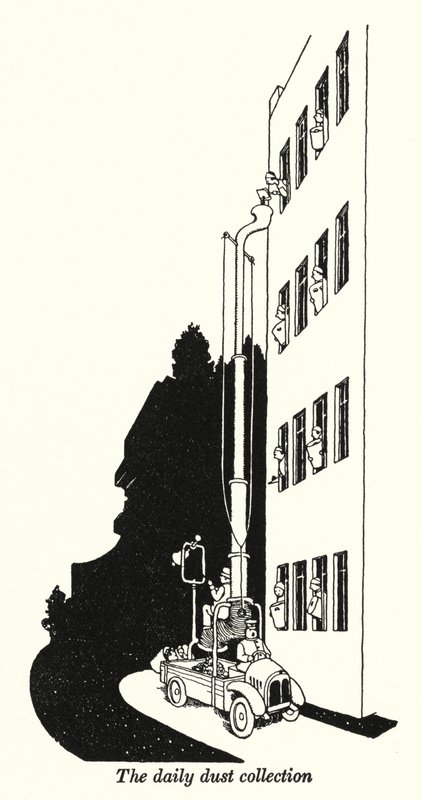 Codzienne odpylanie (litografia) autorstwa William Heath Robinson