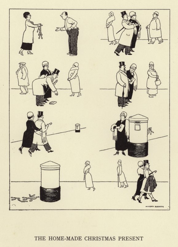 Prezent świąteczny domowej roboty autorstwa William Heath Robinson