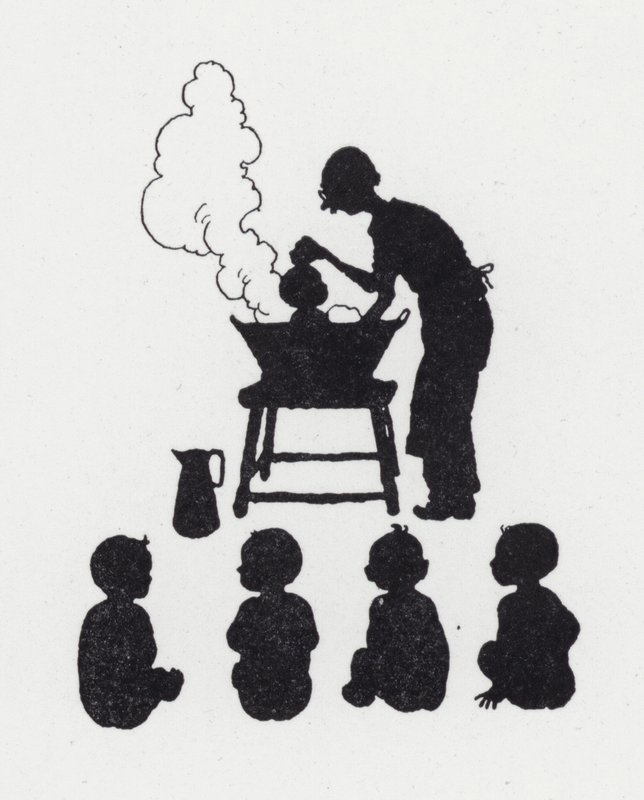 Mycie niemowląt (lito) autorstwa William Heath Robinson