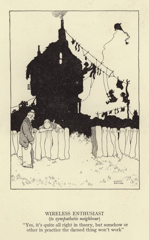 Entuzjasta sieci bezprzewodowych, do sympatycznego sąsiada autorstwa William Heath Robinson