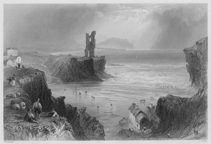 Ballybunnian (grawerowanie) autorstwa William Henry (after) Bartlett