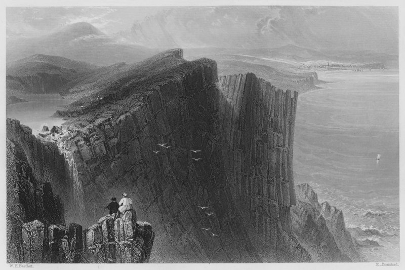 Fairhead, hrabstwo Antrim (grawerowanie) autorstwa William Henry (after) Bartlett