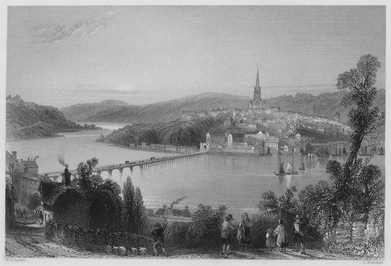 Londonderry (grawerowanie) autorstwa William Henry (after) Bartlett
