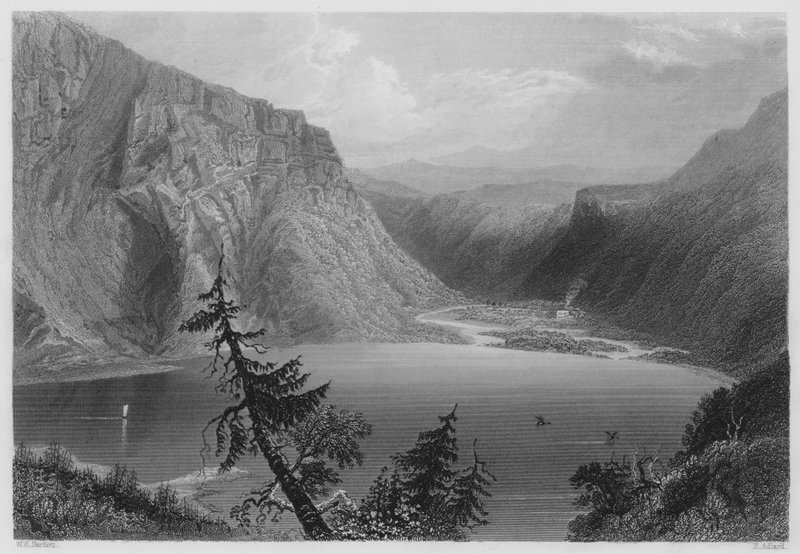 Luggelaw, hrabstwo Wicklow (grawerowanie) autorstwa William Henry (after) Bartlett