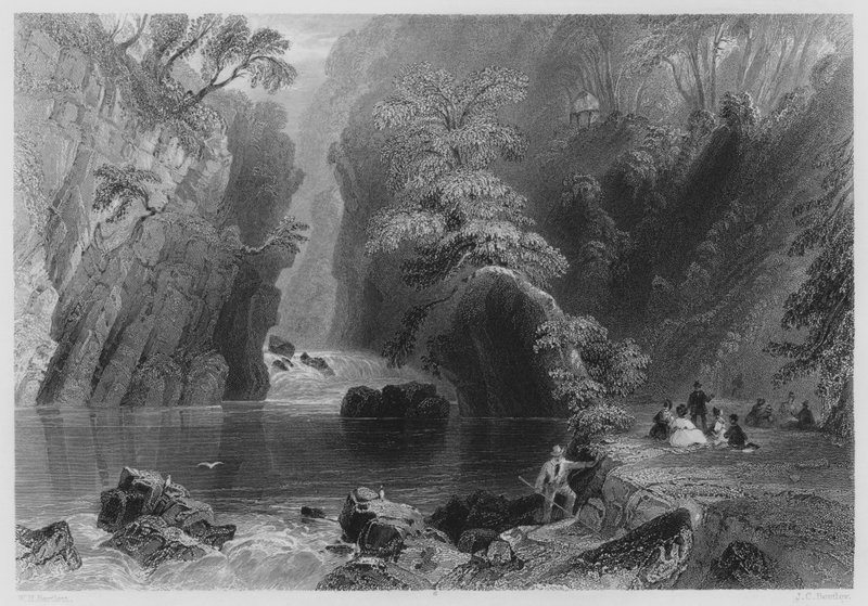 Dargle (grawerowanie) autorstwa William Henry (after) Bartlett