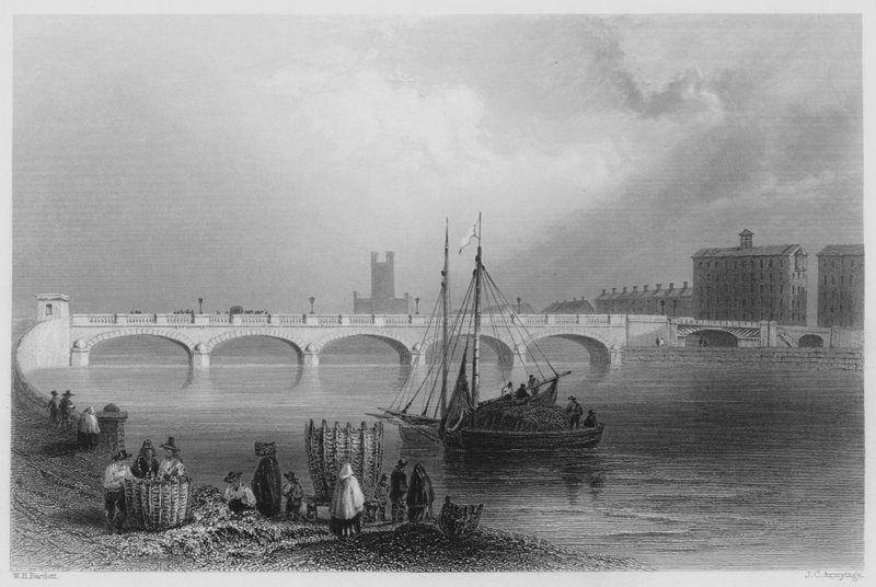 Wellesley Bridge, Limerick (grawerowanie) autorstwa William Henry (after) Bartlett