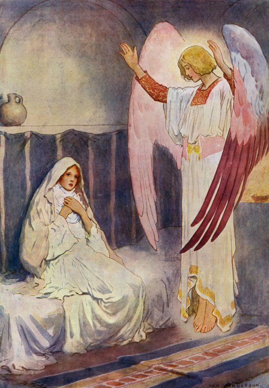 Zwiastowanie (kolor lito) autorstwa William Henry (after) Margetson